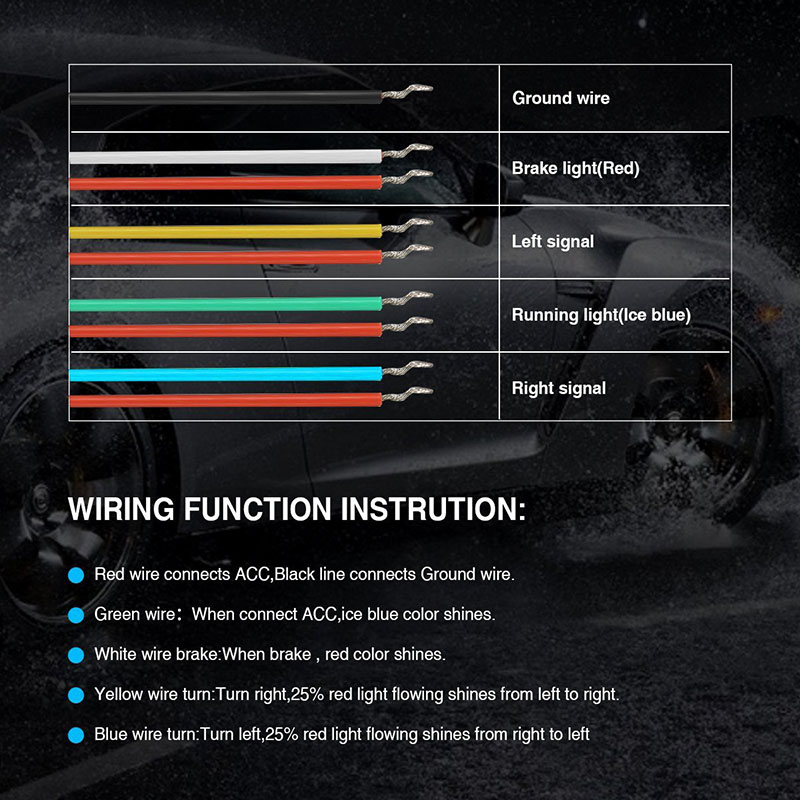 DC12V LED Car Tailgate Strip Light Universal LED Brake Reverse Rear Turn Signal Running Flowing Emergency Tail Strip Light Bar with Dual Color Waterproof Flexible Multifunction Driving DC12V LED Car Tailgate Strip Light Universal LED Brake Reverse Rear Turn Signal Running Flowing Emergency Tail Strip Light Bar with Dual Color Waterproof Flexible Multifunction Driving
